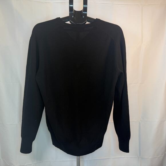 Loro Piana 100% Cashmere V-Neck Sweater Black Made in Italy Men’s Size 54- Large - Picture 2 of 6